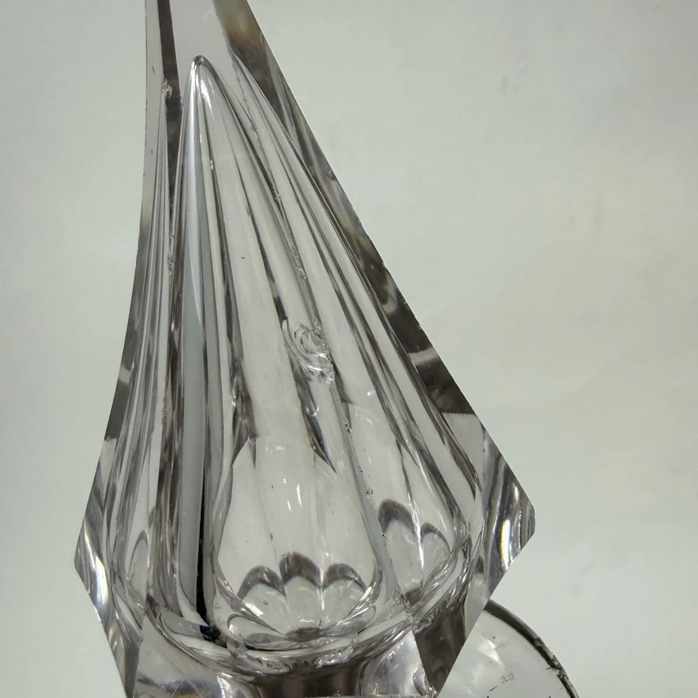 Antique Glass Three-ring Neck Decanter with a Steeple Stopper